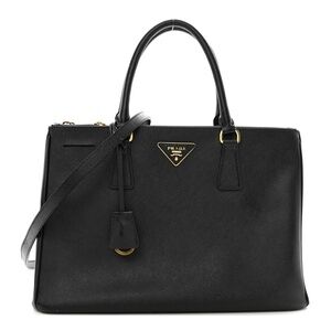 Prada Saffiano Lux Medium Double Zip Tote - Black handbag